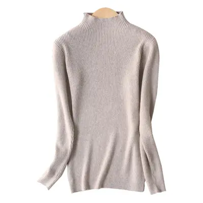 Women's Knit Half-High Collar Wool Shirt 2020 New
