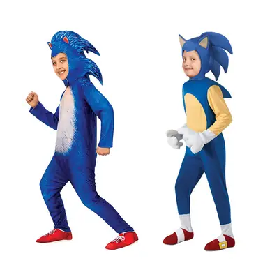 Sonic Hedgehog Kid Cosplay Suit Blue Red