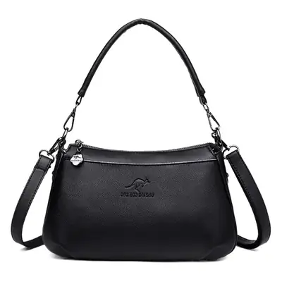 Purple Soft Leather Shoulder Crossbody Bag for Women