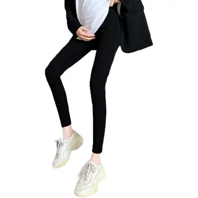 Pregnant Women's Leggings Ankle Length Adjustable Solid Color