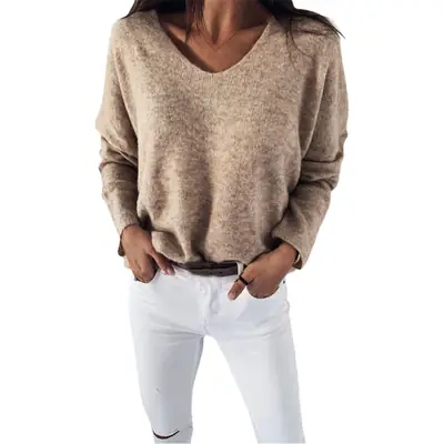 V-Neck Pullover Set Gold Cotton Casual Wear