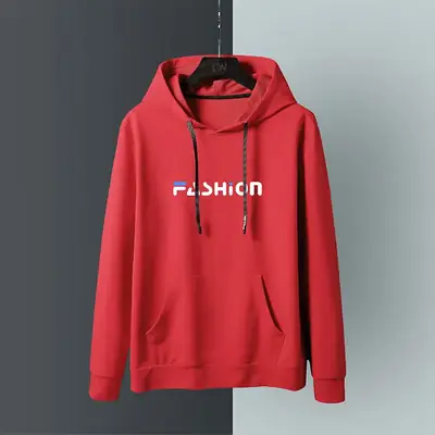 Men Black Fashion Hoodie Large Round Neck Long Sleeve