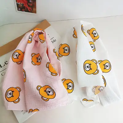 Baby Scarves Cartoon Print Soft Skin Friendly