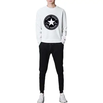 Men Black Printed Long Sleeve Casual Suit