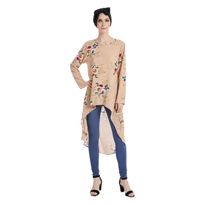Women's Floral Katan Top with Jeans Set Light Blue