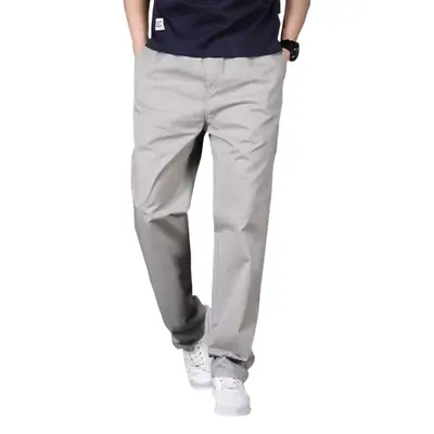 Men's Grey Loose Fit Casual Pants Winter Overalls