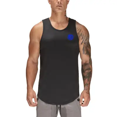 Men's Black Sleeveless Waistcoat Vest Summer Fitness