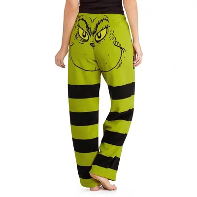 Women Green Striped Pajamas with Owl Print