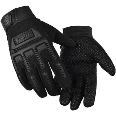 Children's Tactical Black Finger Gloves for Sports & Car Use