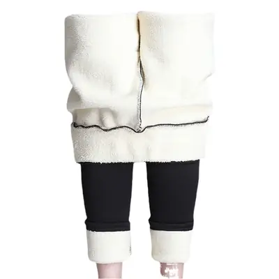 Women's Navy Blue Padded Winter Leggings with "Soft Clouds" Logo