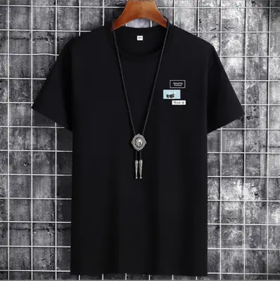 Men Yellow Cotton T-Shirt Round Neck Loose Fit
