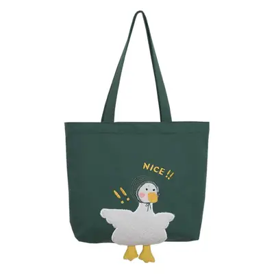 Yeyu Japanese Korean Duck Embroidered Canvas Shoulder Bag