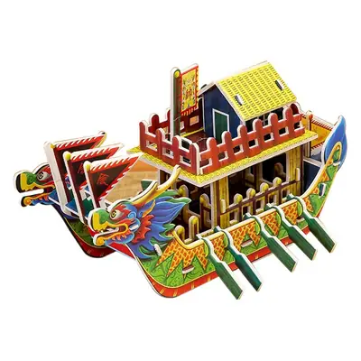 Educational 3D Paper Dragon Boat Puzzle Toy