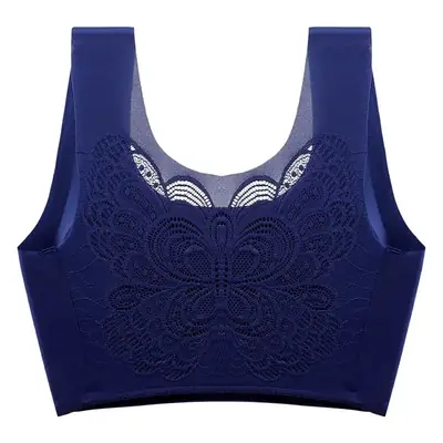 Seamless Breathable Plus Size Sports Bra with Embroidered Design