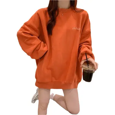 Green Velvet Long Sweatshirt for Women 250g