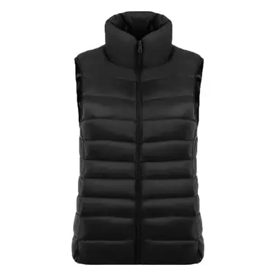 Women Orange Puffer Vest Waistcoat Large Size