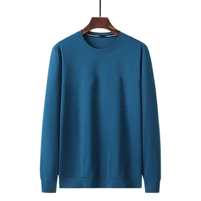 Men's Pink Tencel Crewneck Sweatshirt Spring Autumn