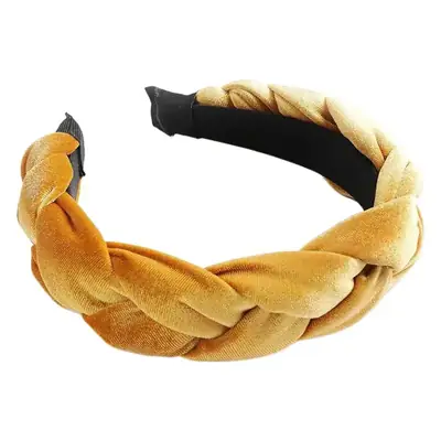 Orange Velvet Braided Hairband for Women