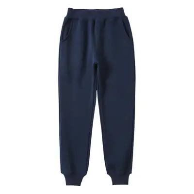 Fleece Lined Dark Blue School Pants for Boys Girls Middle Size