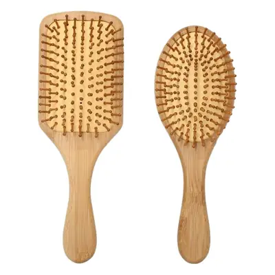 Bamboo Hair Brush for Scalp Massage & Curling