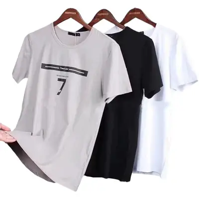 Men's 2-Piece T-Shirt Set White Black Plus Size