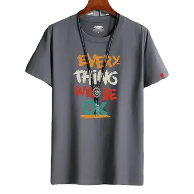 220g Heavy White Men's Round Neck T-Shirt
