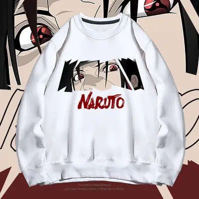 Naruto Graphic Sweatshirt White Men Women Spring Autumn