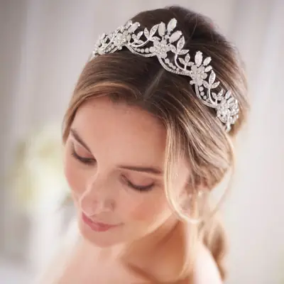 Bridal Crown with Rhinestones Alloy Baroque Design