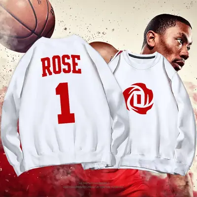 Rose Printed Cotton Hooded Sweatshirt Set for Men