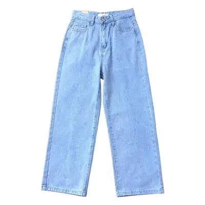 Korean Style Light Blue Slimming Straight Leg Jeans