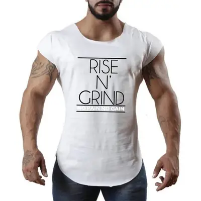 Men Rise In Grind Black T-Shirt Round Neck