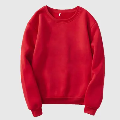 Men Velvet Sweatshirt Yellow Round Neck Loose Fit