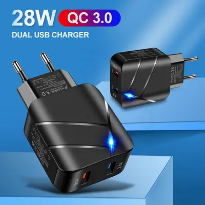28W Dual USB Charger for iPhone Fast Charge