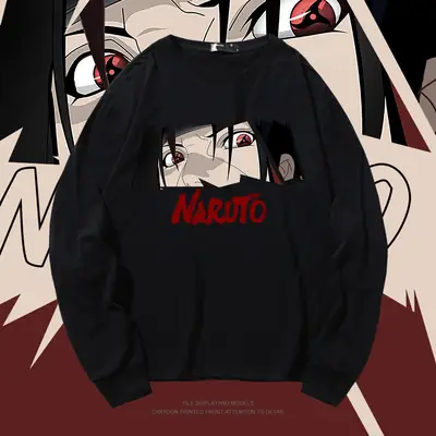 Naruto Printed Pink Long Sleeve T-Shirt for Men