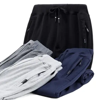 Men's Grey Open Placket Sports Pants Large