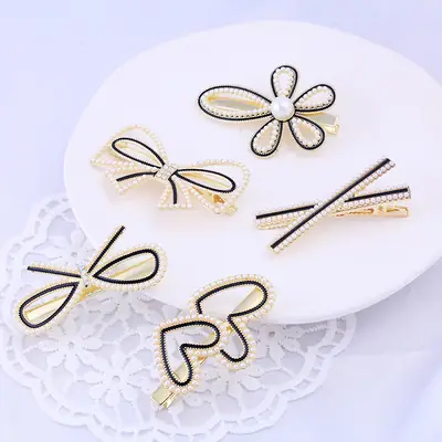 Heart Shaped Pearl Hair Clips for Women
