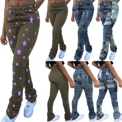 Women's Drawstring Leggings Olive Green Warm Fit