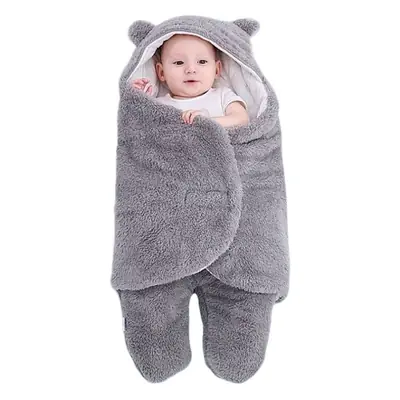 Pink Rabbit-Eared Baby Sleeping Bag Split Leg Swaddle