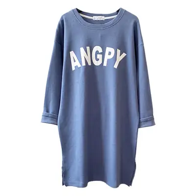 Pregnant Women's Long Sleeve T-Shirt Blue White Loose Fit Korean Style