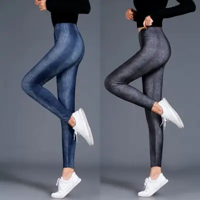 Women Printed Leggings N2 Grey Butterfly Design