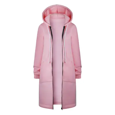 Women's Black Hooded Full Zip Winter Coat Long Sleeve