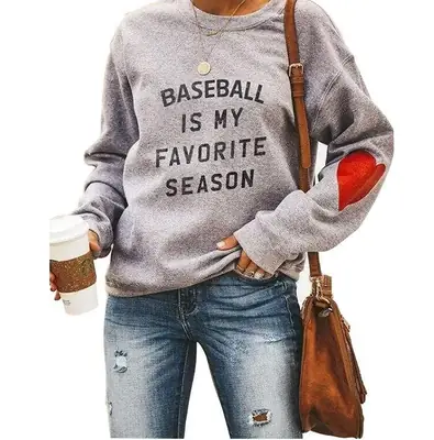 Soccer Print Grey Sweatshirt with Red Sleeve Design