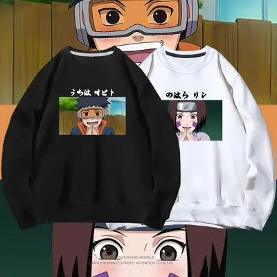 Men's Gray Naruto Graphic Crewneck Sweatshirt