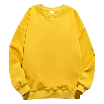 Women White Crewneck Sweatshirt Winter Solid