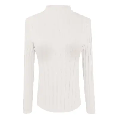 Pink Ribbed Long Sleeve Turtleneck Sweater