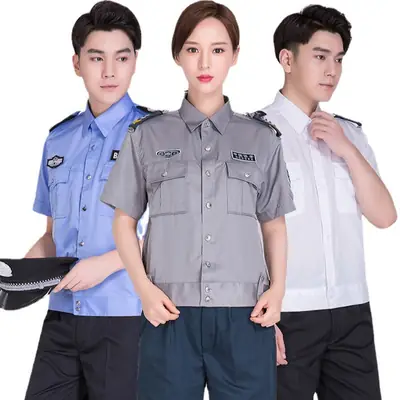 Men Women White Long Sleeve Security Shirts One Piece Wholesale