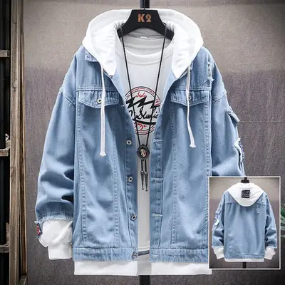 Men's Blue Pikachu Denim Hoodie 2022