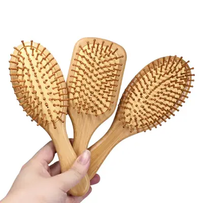Bamboo Hair Brush for Scalp Massage & Straightening