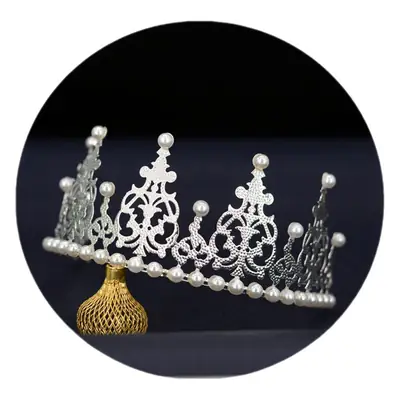 Pearl Crown Ornament for Birthday Cake & Decoration