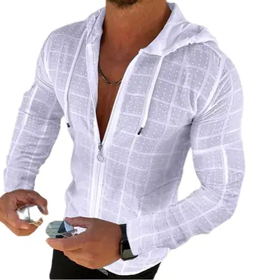 Men's Yellow Slim Fit Hooded T-Shirt
